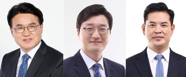 (왼쪽부터)황운하, 장철민, 박영순 국회의원